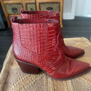 Sam Edelman Snakeskin Western Style Bootie